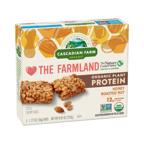 Cascadian Farm Honey Roasted Nut Protein Chewy Bar, front of package