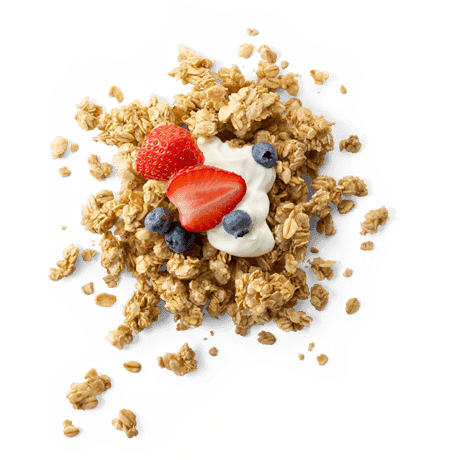 Cascadian Farm Oats & Honey Granola topped with yogurt and berries