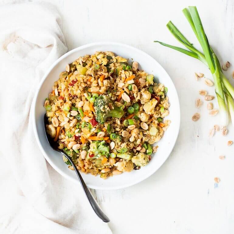 Recipe image of Cascadian Farm Organic Cauliflower Fried Rice in a bowl