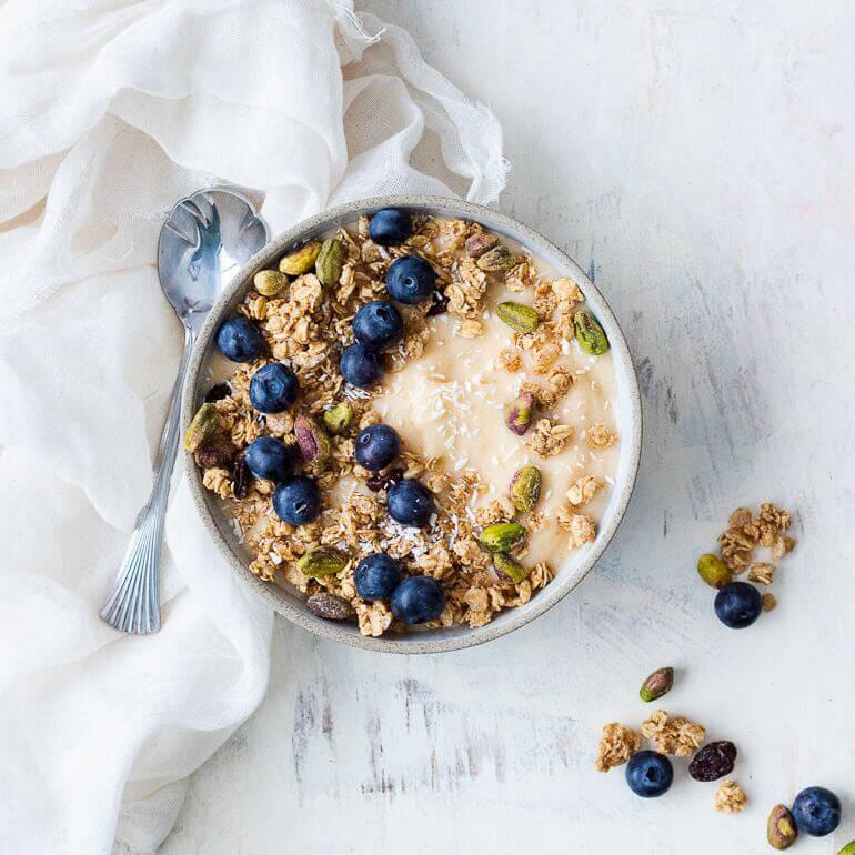 Recipe image of Cascadian Farm Organic Cream Peach Smoothie Bowl