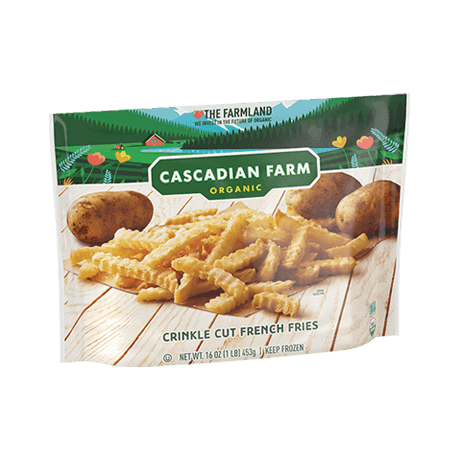 Cascadian Farm Organic crinkle cut french fries, front of package