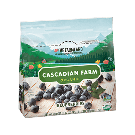 Cascadian Farm Organic Frozen blueberries, front of package