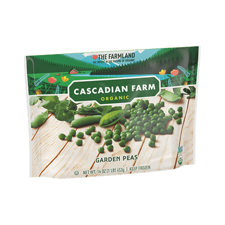 Cascadian Farm Frozen Organic garden peas, front of package