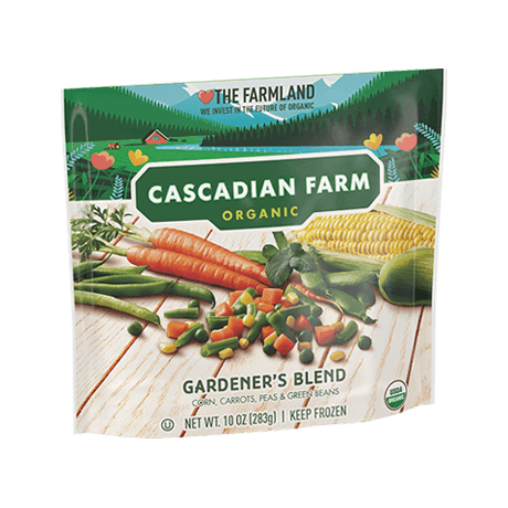 Cascadian Farm Organic Frozen gardener's blend, front of package