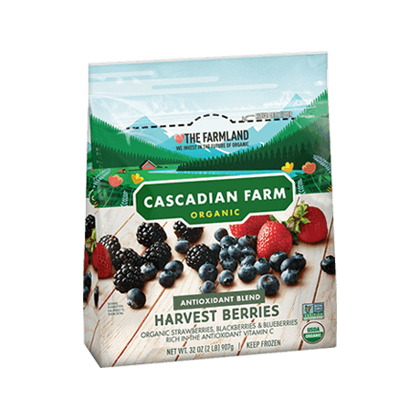 Cascadian Farm Organic Frozen harvest berries, front of package