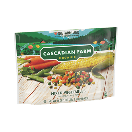 Cascadian Farm Organic Frozen Mixed vegetable, front of package