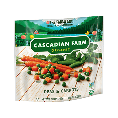 Cascadian Farm Organic Frozen Peas & Carrots, front of package